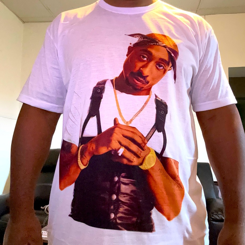 Vintage 2Pac T-Shirt Tupac Rap Tee Hip-Hop  Gangsta Black Alstyles AAA Tag Sz L